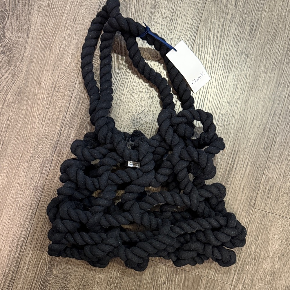 NWT Clare V Black Rope Sandy Tote Bag